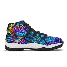 Load image into Gallery viewer, Ti Amo I love you - Exclusive Brand - Rainbow Tie-Dye Pattern - High Top Air Retro Sneakers - Black Laces
