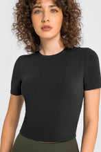 Load image into Gallery viewer, Round Neck Short Sleeve Yoga Tee
