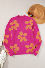 Load image into Gallery viewer, Flower Round Neck Long Sleeve Sweater
