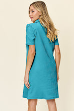 Load image into Gallery viewer, Double Take Full Size Texture Collared Neck Short Sleeve Dress
