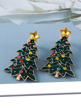 Load image into Gallery viewer, Alloy Inlaid Rhinestone Christmas Tree Earrings
