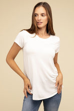 Load image into Gallery viewer, Flowy Round Hem Rayon Short Sleeve Top
