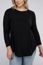 Load image into Gallery viewer, Plus Long Sleeve Round Neck Round Hem Top
