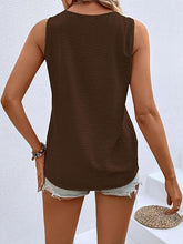 Load image into Gallery viewer, Full Size Decorative Button V-Neck Tank
