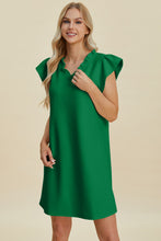 Load image into Gallery viewer, Double Take Full Size Ruffled V-Neck Cap Sleeve Dress
