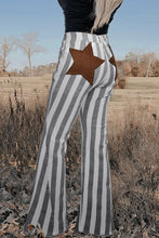 Load image into Gallery viewer, Stripe Star Embellished Western Flare Jeans
