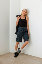 Load image into Gallery viewer, Tasha Apparel Navy Cargo Bermuda Shorts
