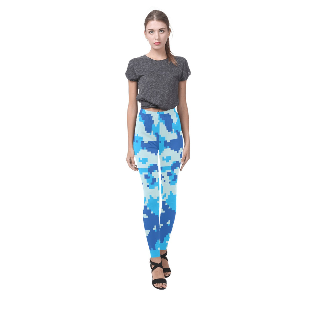 Ti Amo I love you - Exclusive Brand - Digital Blues - Womens Leggings - Sizes XS-3XL