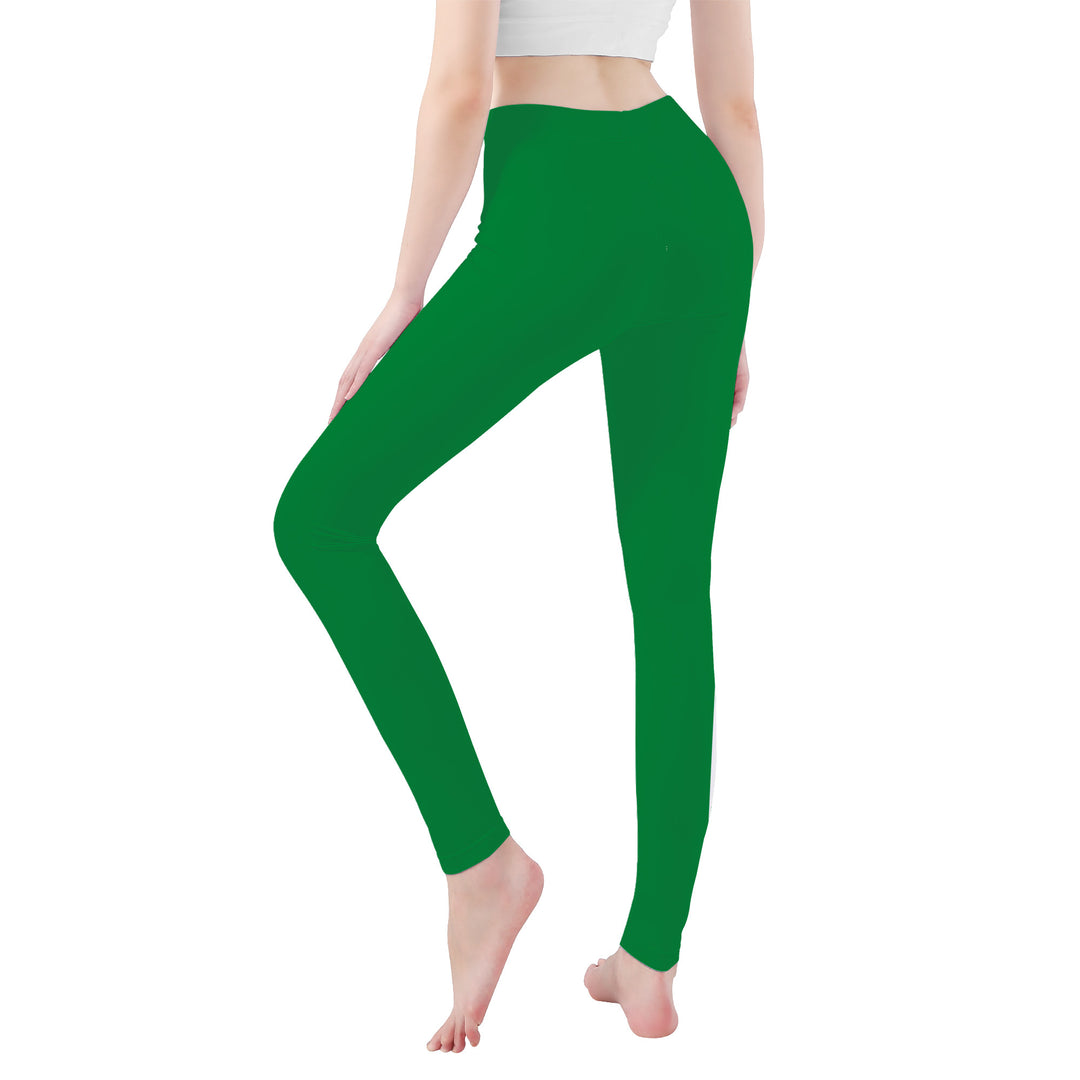 Ti Amo I love you - Exclusive Brand - Fun Green - White Daisy - Yoga Leggings - Sizes XS-3XL