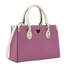 Load image into Gallery viewer, Ti Amo I love you - Exclusive Brand - Rose Gold 2 - Luxury Womens PU Tote Bag - Cream Straps
