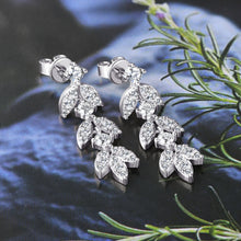 Load image into Gallery viewer, 925 Sterling Silver Moissanite Leaf Earrings
