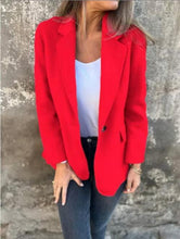 Load image into Gallery viewer, Womens Button Lapel Short Blazer Jacket Outwear
