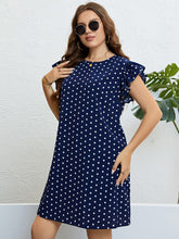 Load image into Gallery viewer, Plus Size Polka Dot Round Neck Dress
