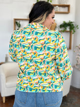 Load image into Gallery viewer, Double Take Full Size Printed Smocked Long Sleeve Blouse
