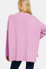 Load image into Gallery viewer, Zenana V-Neck Side Slit High-Low Sweater
