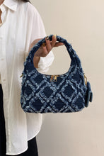 Load image into Gallery viewer, Raw Edge Denim Handbag with Pouch
