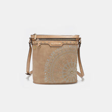 Load image into Gallery viewer, Nicole Lee USA Metallic Stitching Embroidery Inlaid Rhinestone Crossbody Bag
