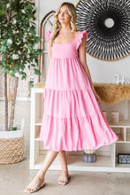 Load image into Gallery viewer, Reborn J Ruffled Sleeveless Tiered Midi Dress
