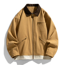 Load image into Gallery viewer, Mens Contrast Color Washed Polo Collar Jacket

