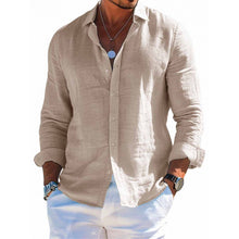 Load image into Gallery viewer, Men&#39;s Long Sleeve Loose Solid Color Lapel Button Top

