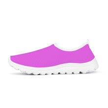 Load image into Gallery viewer, Ti Amo I love you - Exclusive Brand - Deep Lavender Magenta - Double White Heart - Women&#39;s Mesh Running Shoes - White Soles
