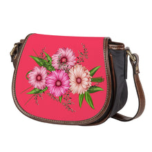 Load image into Gallery viewer, Ti Amo I love you - Exclusive Brand - Radical Red - Pink Floral - Saddle Bag
