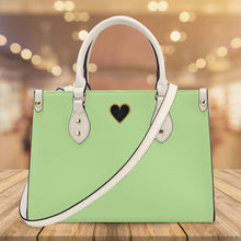 Load image into Gallery viewer, Ti Amo I love you - Exclusive Brand - Very Psle Green - Luxury Womens PU Tote Bag - Cream Straps
