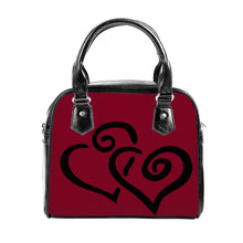 Load image into Gallery viewer, Ti Amo I love you - Exclusive Brand - Paprika - Double Black Heart -  Shoulder Handbag
