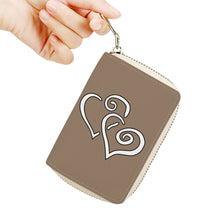 Load image into Gallery viewer, Ti Amo I love you - Exclusive Brand - Arrowtown - Double White Heart - PU Leather - Zipper Card Holder
