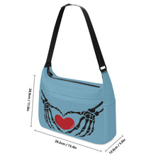 Load image into Gallery viewer, Ti Amo I love you - Exclusive Brand - Glacier - Skeleton Heart Hands  -  Journey Computer Shoulder Bag
