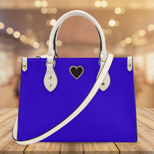 Load image into Gallery viewer, Ti Amo I love you - Exclusive Brand - Violet Blue - Luxury Womens PU Tote Bag - Cream Straps
