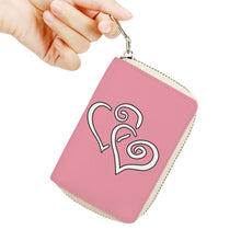 Load image into Gallery viewer, Ti Amo I love you - Exclusive Brand - Wewak - Double White Heart - PU Leather -  Zipper Card Holder
