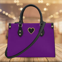 Load image into Gallery viewer, Ti Amo I love you - Exclusive Brand - Purple Iris - Luxury Women PU Tote Bag - Black Straps
