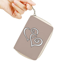 Load image into Gallery viewer, Ti Amo I love you - Exclusive Brand - Malta - Double White Heart - PU Leather - Zipper Card Holder
