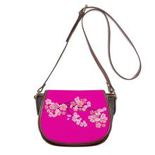 Load image into Gallery viewer, Ti Amo I love you - Exclusive Brand - Hollywood Cerise - Pink Floral -  Saddle Bag
