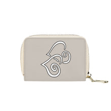 Load image into Gallery viewer, Ti Amo I love you - Exclusive Brand - Swirl - Double White Heart - PU Leather - Zipper Card Holder
