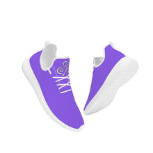 Load image into Gallery viewer, Ti Amo I love you - Exclusive Brand - Heliotrope 3 - Double White Heart - Lightweight Mesh Knit Sneaker - White Soles
