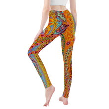 Load image into Gallery viewer, Ti Amo I love you - Exclusive Brand - Red Stage Paisley -  Yoga Leggings
