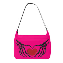 Load image into Gallery viewer, Ti Amo I love you - Exclusive Brand - Rose - Skeleton Heart Hands  -  Journey Computer Shoulder Bag
