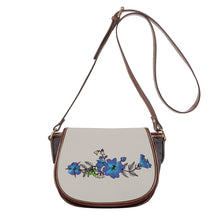 Load image into Gallery viewer, Ti Amo I love you - Exclusive Brand - Swirl - Blue Floral -  Saddle Bag
