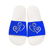 Load image into Gallery viewer, Ti Amo I love you - Exclusive Brand - Blue Blue Eyes - Double White Heart- Slide Sandals - White Soles
