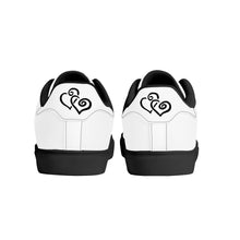 Load image into Gallery viewer, Ti Amo I love you - Exclusive Brand  - White - Double Black Heart - Low-Top Synthetic Leather Sneakers - Black Soles
