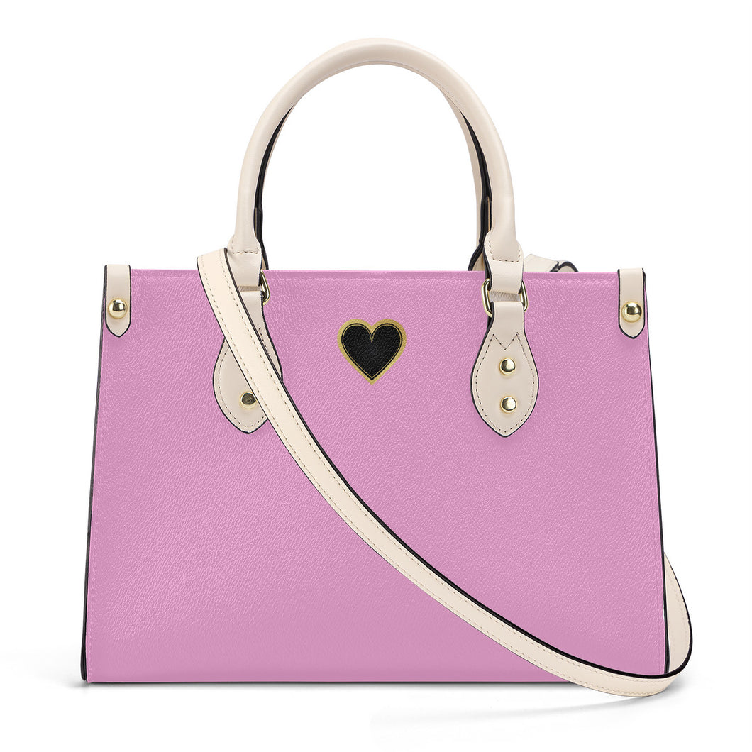 Ti Amo I love you - Exclusive Brand - Powder Pink - Luxury Womens PU Tote Bag - Cream Straps