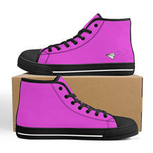 Load image into Gallery viewer, Ti Amo I love you - Exclusive Brand - Brilliant Lavender Rose - High-Top Canvas Shoes - Black Soles
