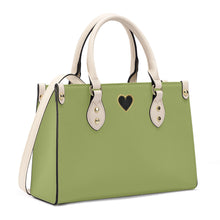 Load image into Gallery viewer, Ti Amo I love you - Exclusive Brand - Green Smoke - Luxury Womens PU Tote Bag - Cream Straps
