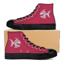 Load image into Gallery viewer, Ti Amo I love you - Exclusive Brand - Vivd Magenta - Angry Fish - High Top Canvas Shoes - Black  Soles
