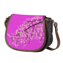 Load image into Gallery viewer, Ti Amo I love you-  Exclusive Brand - Brilliant Lavender Rose - Blossom - Saddle Bag
