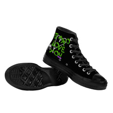 Load image into Gallery viewer, Ti Amo I love you - Exclusive Brand - Hip Hop Logo - High Top Canvas Shoes - Black Soles
