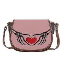 Load image into Gallery viewer, Ti Amo I love you - Exclusive Brand  - Oriental Pink - Skeleton Hands with Heart - Saddle Bag
