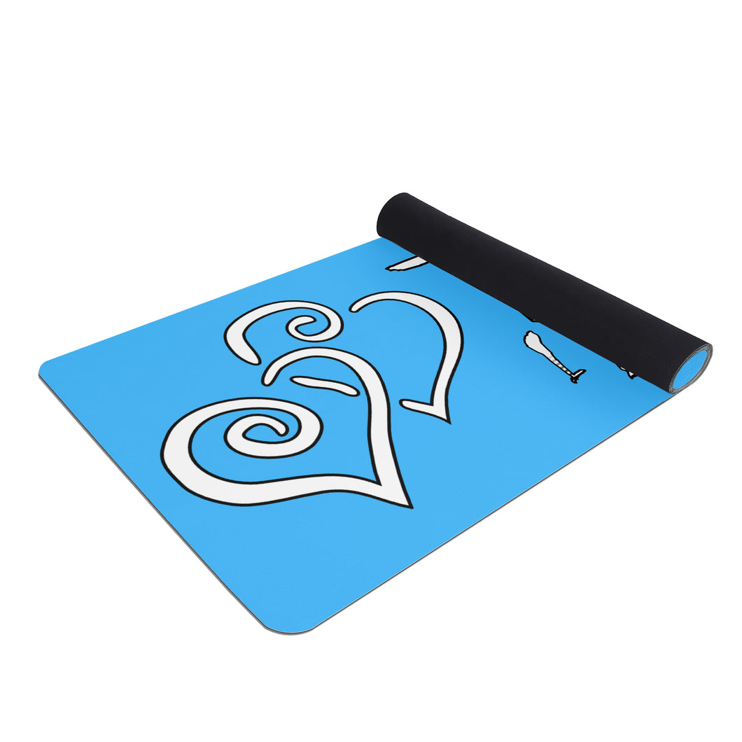 Ti Amo I love you - Exclusive Brand - Medium Cyan Blue - Yoga Mat